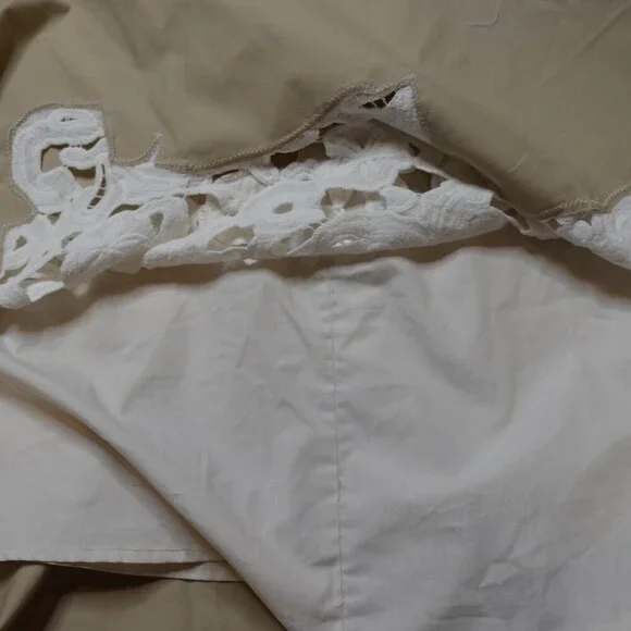 Derek Lam Rent the Runway 10 Crosby V-neck Khaki Lace Dress Women's size 6 - Picture 10 of 11